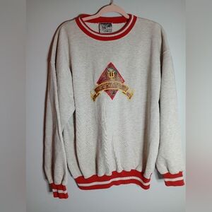WOLF Cream and Red Crewneck‎ Sweater